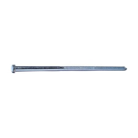 Midwest Fastener Lag Screw, 3/8 in, 12 in, Steel, Zinc Plated Hex Hex Drive, 50 PK 01327